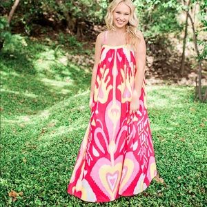 Sheridan French NWT Melissa dress in hot pink ikat. XS